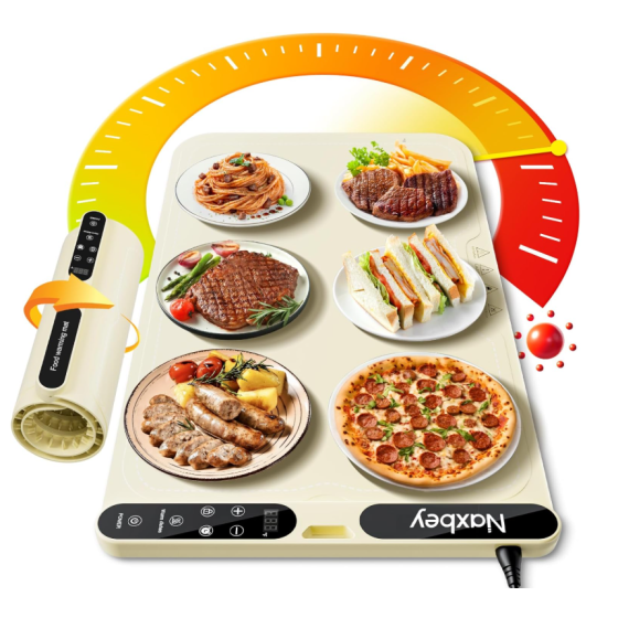 Warming Mat for Food, Heating Mat for Food, 23.6"x15" Foldable Food Warming Mats for Countertops, Buffet Party, Sourdough Warmer, Tortilla Warmer, 7-Level Temp 8-Hour Timer Quick heating button
